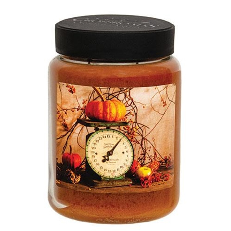 Fall Scale W/Pumpkins & Bittersweet Maple Pumpkin Donut 26Oz Jar Candle G28120 By CWI Gifts