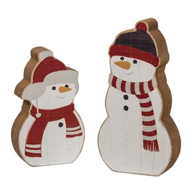 2/Set Cozy Chunky Snowman Sitters G36267 By CWI Gifts
