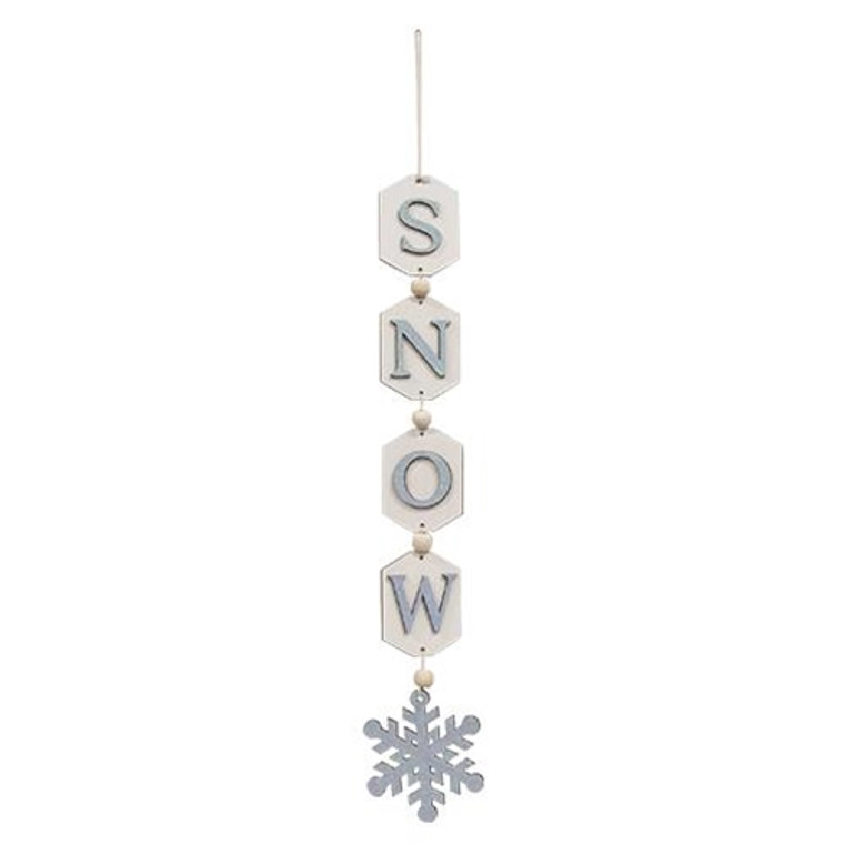 Vertical Snow Tag Garland G36434 By CWI Gifts
