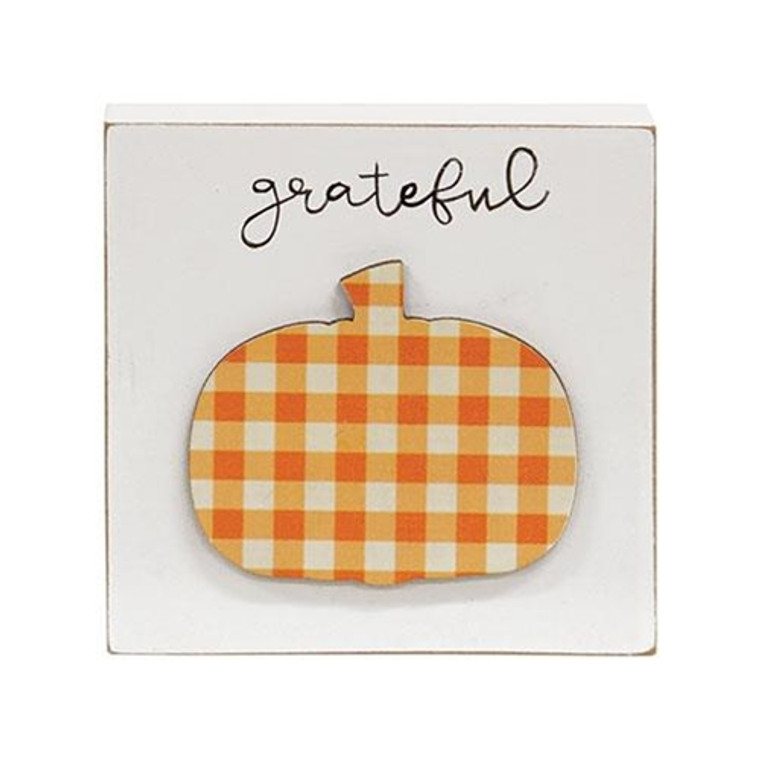 Grateful Plaid Pumpkin Block G36513 By CWI Gifts