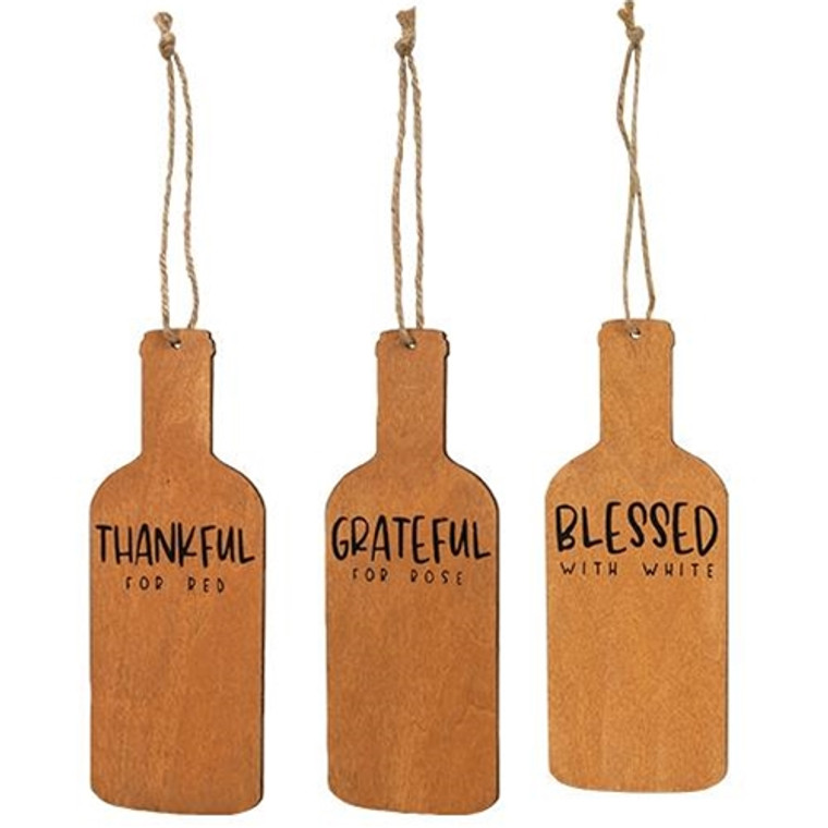 *3/Set Wine Blessings Bottle Ornaments G36532 By CWI Gifts