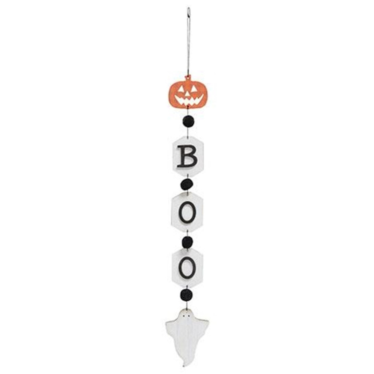 Boo Jack & Ghost Wooden Tag Garland G36586 By CWI Gifts