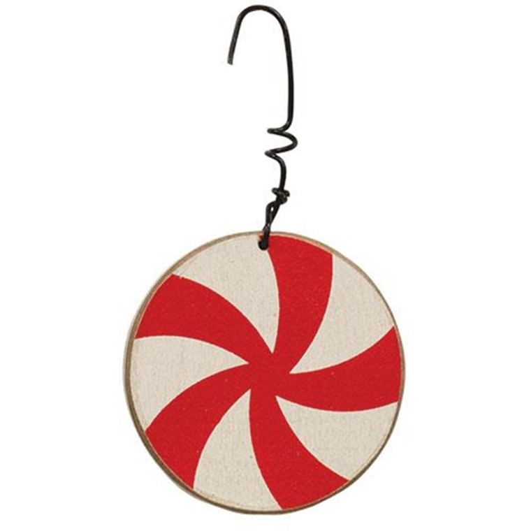 Peppermint Candy Wooden Ornament G36611 By CWI Gifts