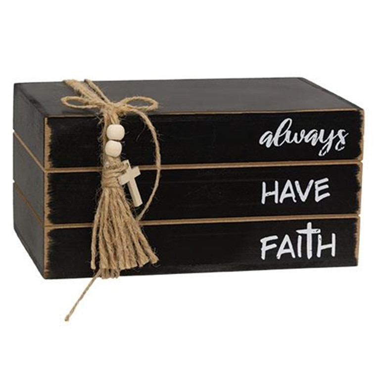 Always Have Faith Wooden Book Stack G37133 By CWI Gifts