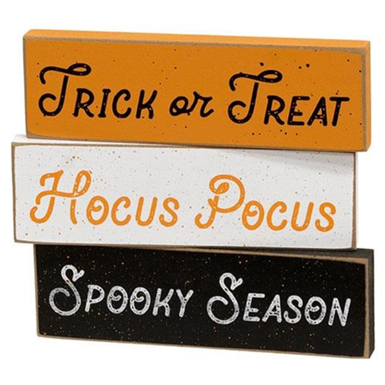 Hocus Pocus Splattered Skinny Mini Block 3 Asstd. (Pack Of 3) G37262 By CWI Gifts