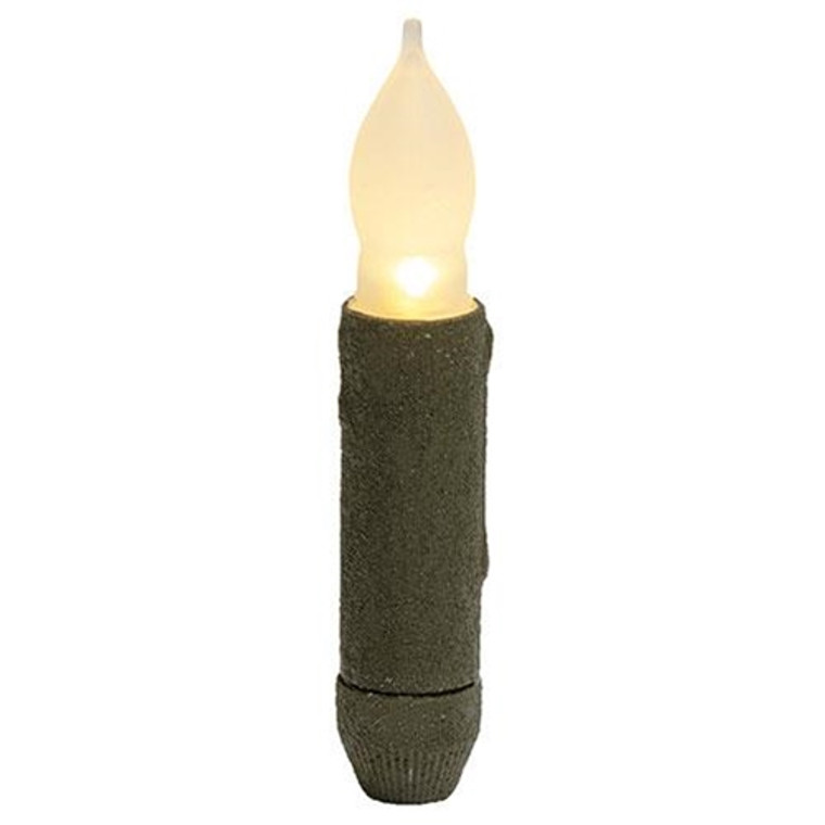 Textured 4" Led Timer Taper Green G84993 By CWI Gifts