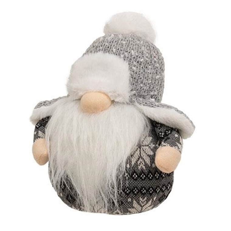 *Gray & White Trapper Hat Gnome Sitter GADC4343 By CWI Gifts
