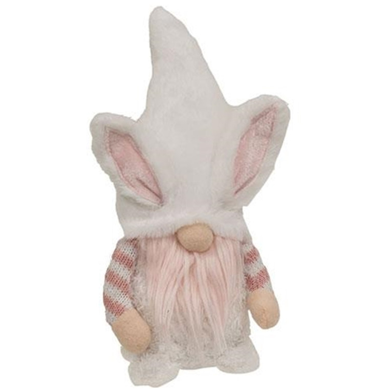 Fuzzy Pink Striped Gnome Bunny GADC5051 By CWI Gifts