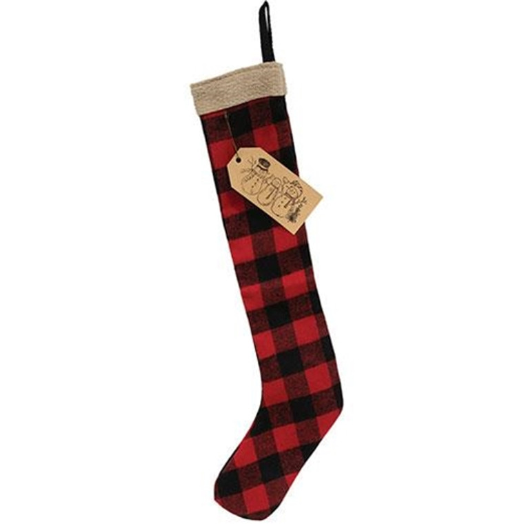 Red & Black Check Stocking 20" GCS38477 By CWI Gifts