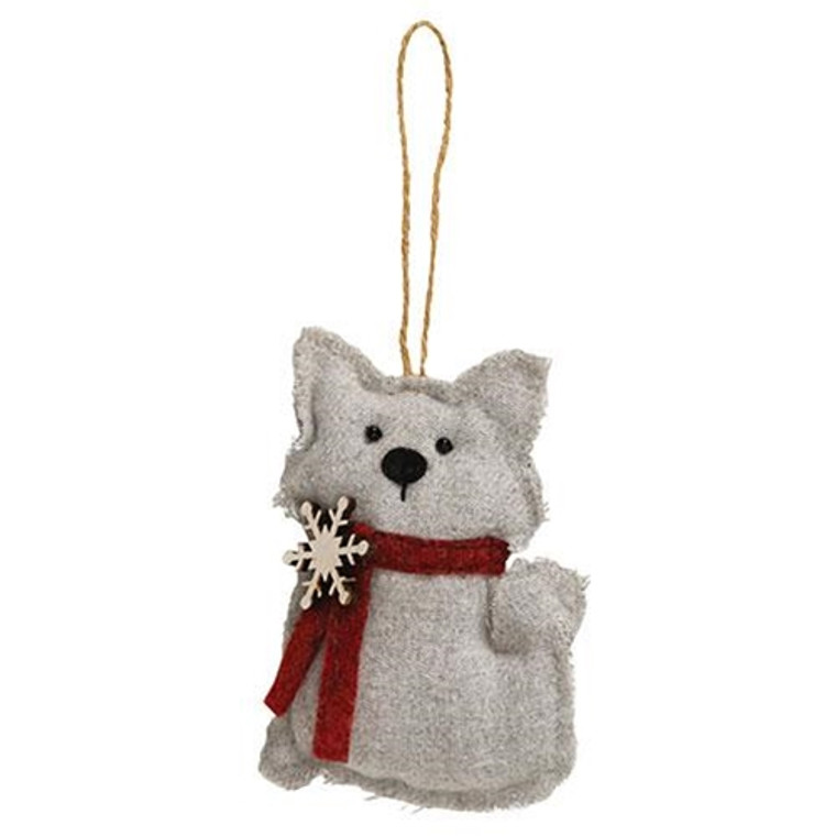 Gray Christmas Cat Fabric Ornament GCS38527 By CWI Gifts