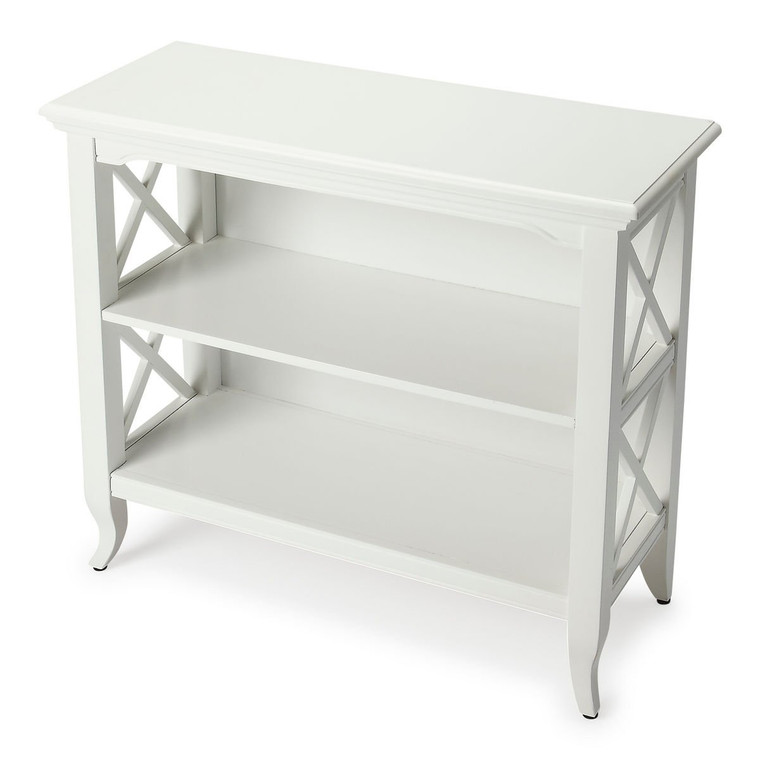 Butler Newport Glossy White Low Bookcase 3044304