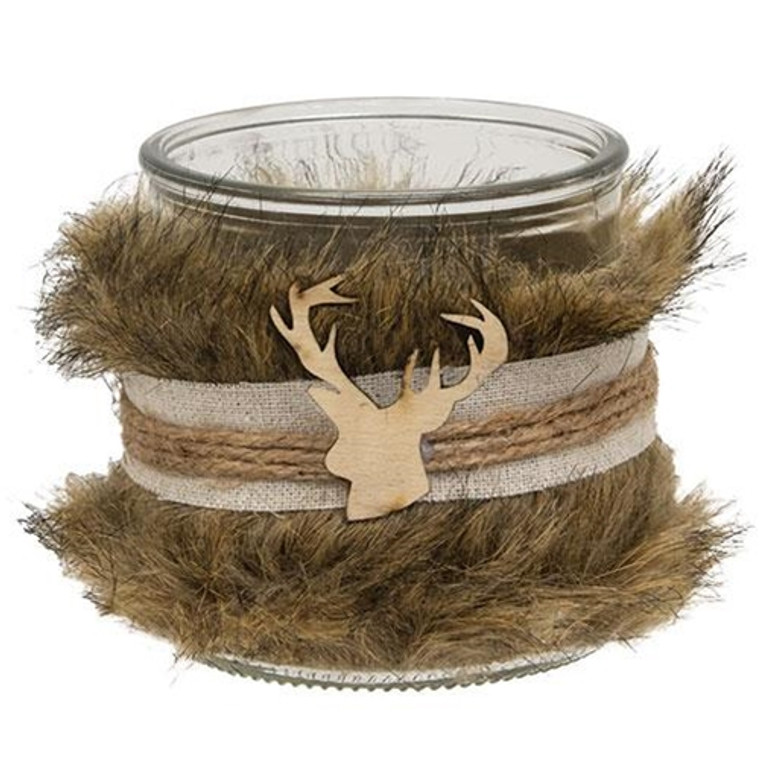 Furry Jar W/Reindeer Charm Medium GQX19490 By CWI Gifts