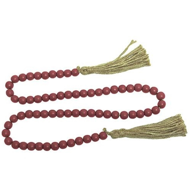 *Red Beaded Garland With Tassels 48"L GSHNX2028 By CWI Gifts