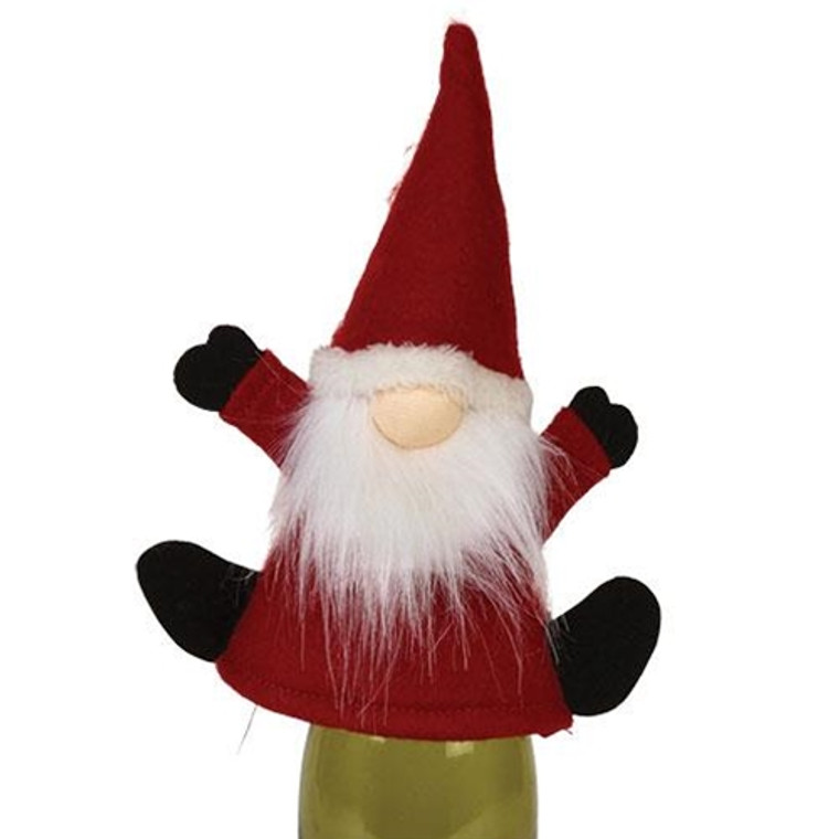 Plush Red Santa Gnome Bottle Topper W/Led Light GZOE2727 By CWI Gifts