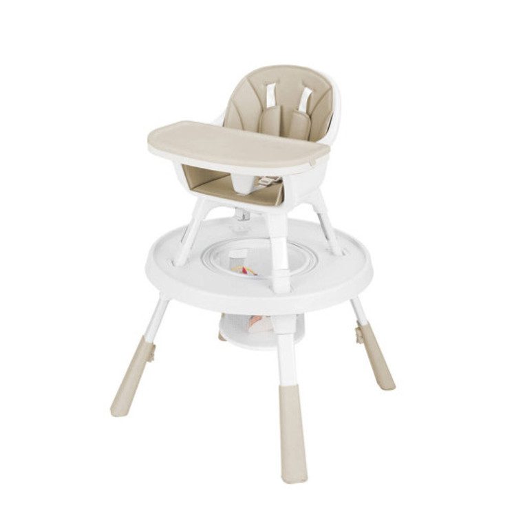 6-In-1 Baby High Chair Infant Activity Center With Height Adjustment-Beige BB5693YW