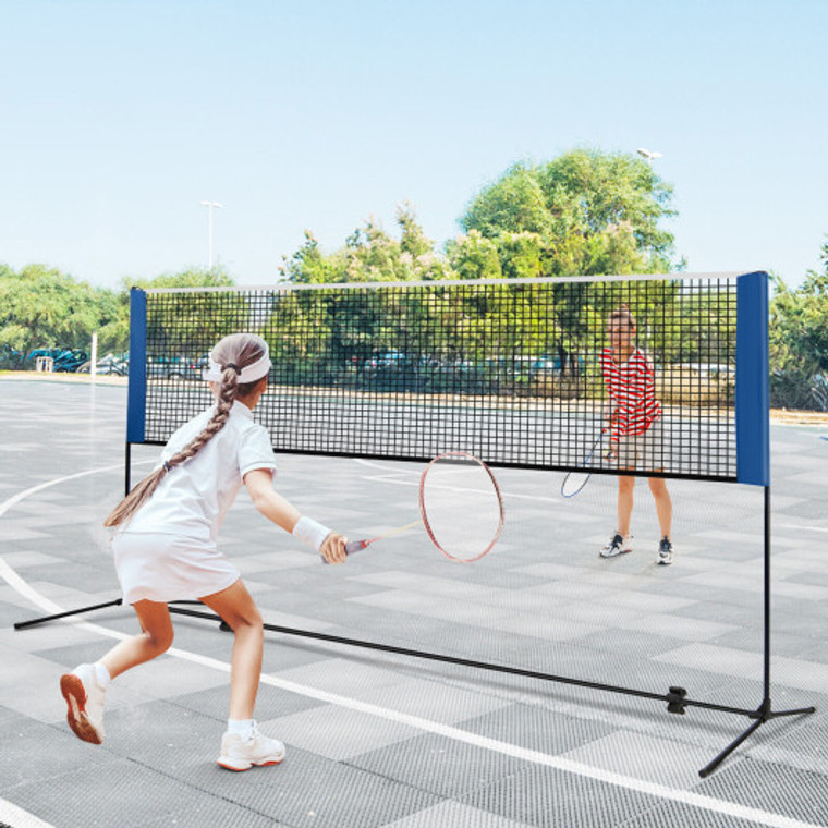 10/14 Feet Adjustable Badminton Racket Set With Portable Carry Bag-14 Ft SP38007