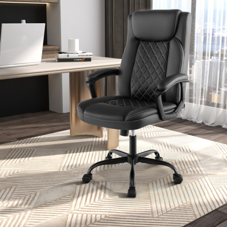 High Back Ergonomic Executive Chair With Thick Headrest Cushion-Black CB10466DK