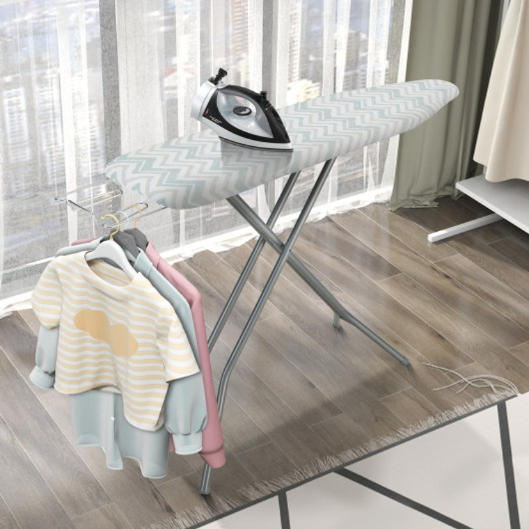 60 X 15 Inch Foldable Ironing Board With Iron Rest Extra Cotton Cover-White BA7876WH
