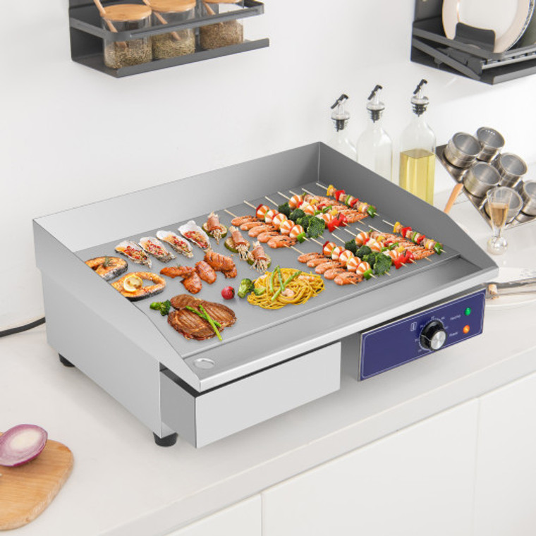 Commercial Electric Griddle With 122-572 Adjustable Temperature Control-Silver FP10274US-SL