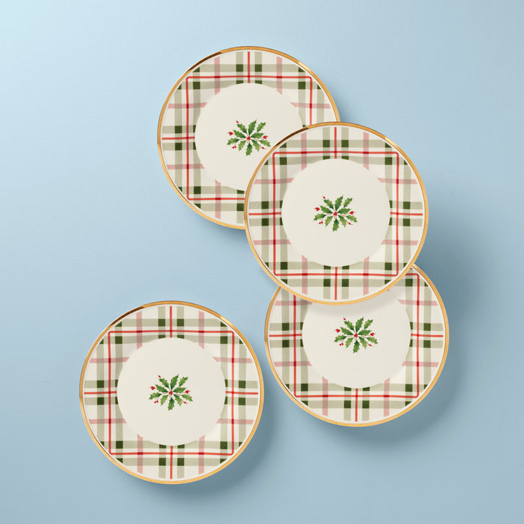 Lenox Holiday Plaid Dinnerware Accent Plates - Set Of 4 894964