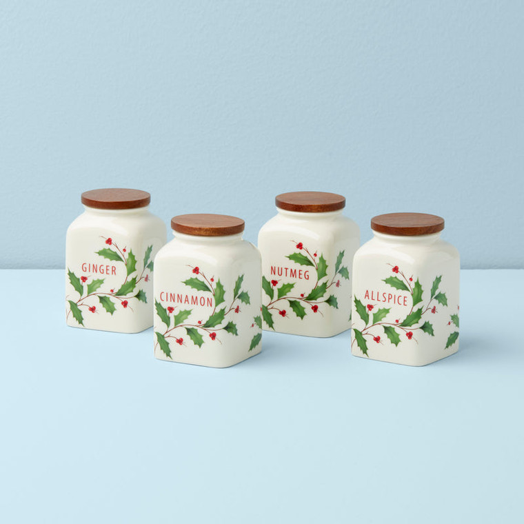 Lenox Holiday Spice Jars Set Of 4 Baking 895048