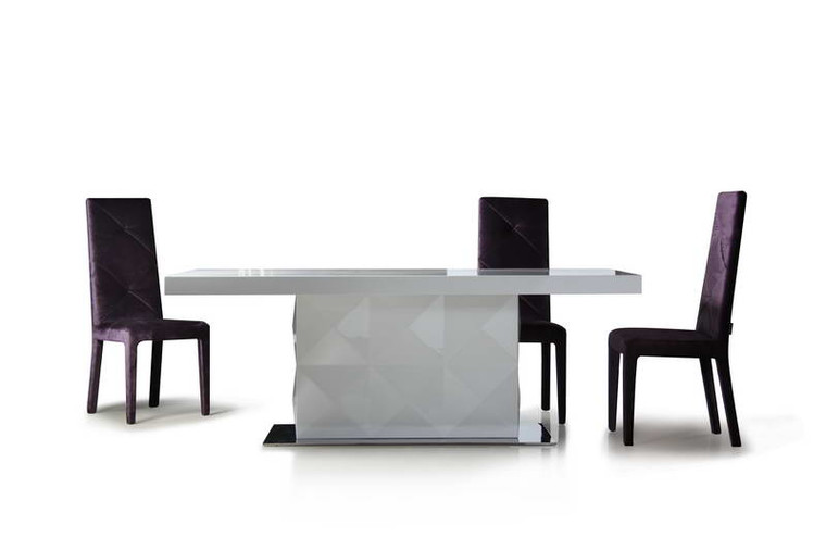 VIG Furniture VGDVEVA-DININGTABLE Versus Eva Modern White Lacquer Dining Table
