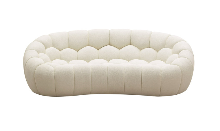 VIG Furniture VGEV2126C-LOVE-C-00 Divani Casa Yolonda - Modern Curved Off-White Fabric Loveseat