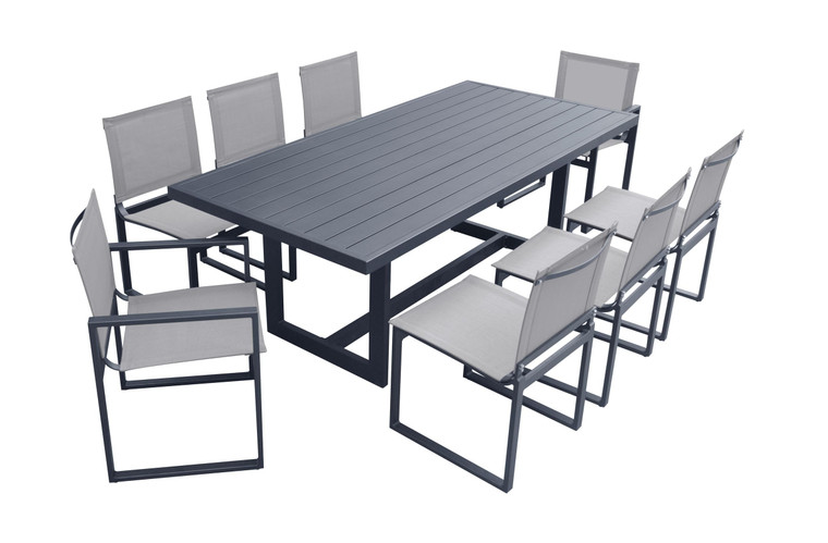 VIG Furniture VGGE-WAKE-KAYAK-DT-SET-GRY Renava Wake + Kayak - Modern Outdoor Grey Dining Table Set