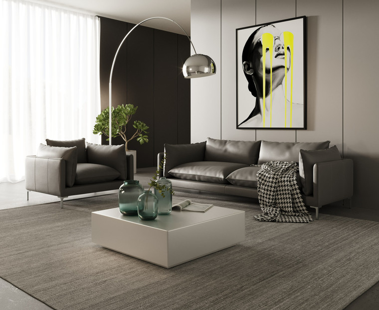 VIG Furniture VGKKKF2627-L2925-SET Divani Casa Harvest - Modern Grey Full Leather Sofa Set