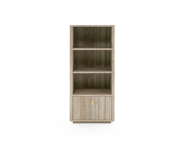 VIG Furniture VGAN-ROMA-BOOK Nova Domus Roma - Modern Travertine + Gold Bookcase