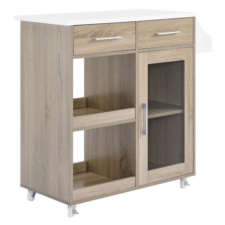 Culinary Kitchen Cart With Spice Rack - Oak White EEI-6277-OAK-WHI By Modway Furniture