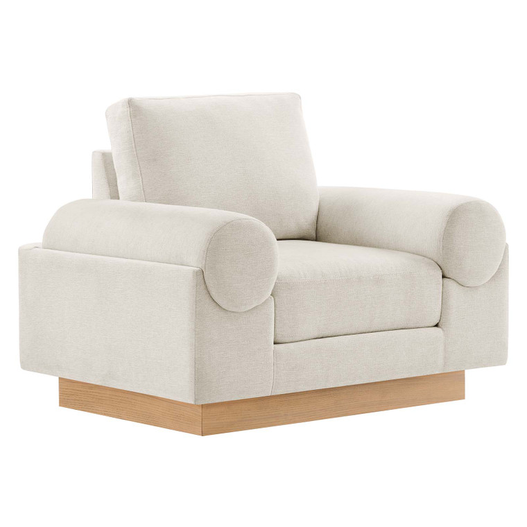 Oasis Upholstered Fabric Armchair - Ivory EEI-6402-IVO By Modway Furniture