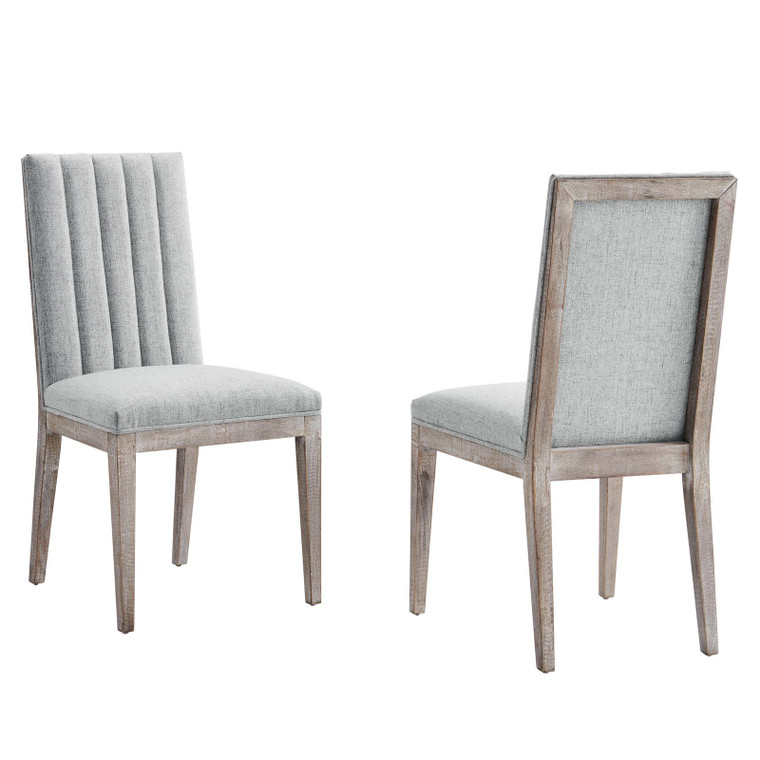 Maisonette French Vintage Tufted Fabric Dining Side Chairs Set Of 2 - Light Gray EEI-6623-LGR By Modway Furniture