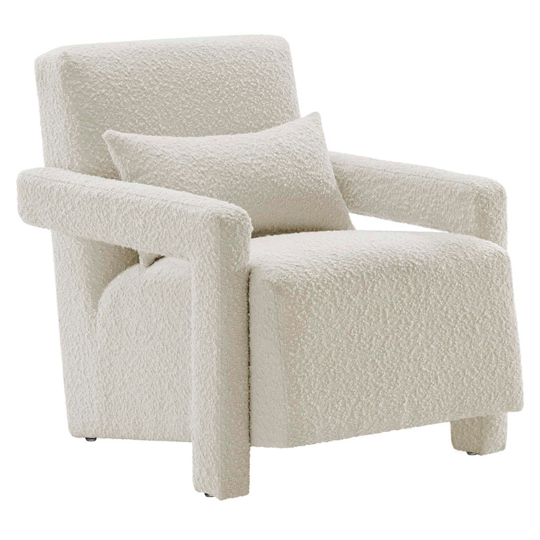 Mirage Boucle Upholstered Armchair - Ivory EEI-6475-IVO By Modway Furniture