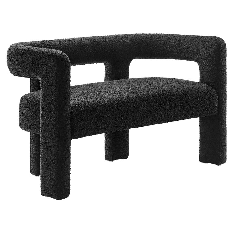 Kayla Boucle Upholstered Loveseat - Black EEI-6477-BLK By Modway Furniture