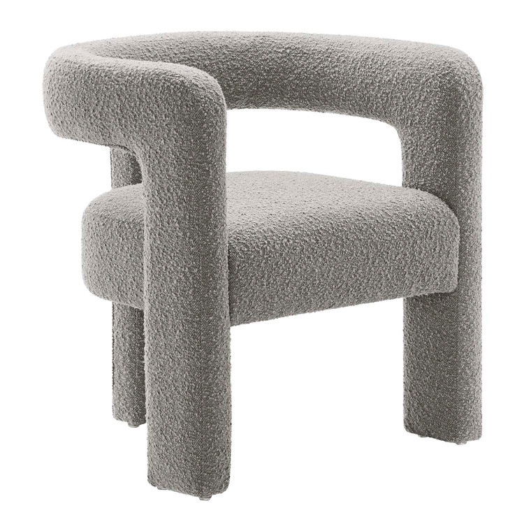 Kayla Boucle Upholstered Armchair - Light Gray EEI-6479-LGR By Modway Furniture