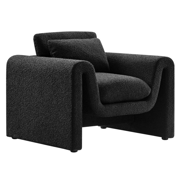Waverly Boucle Upholstered Armchair - Black EEI-6575-BLK By Modway Furniture