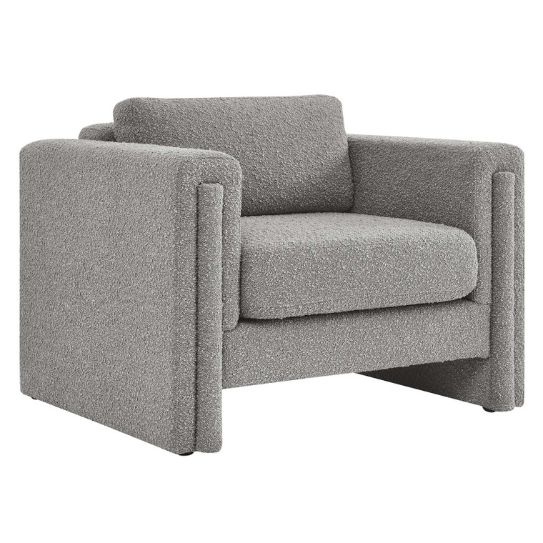 Visible Boucle Fabric Armchair - Light Gray EEI-6374-LGR By Modway Furniture