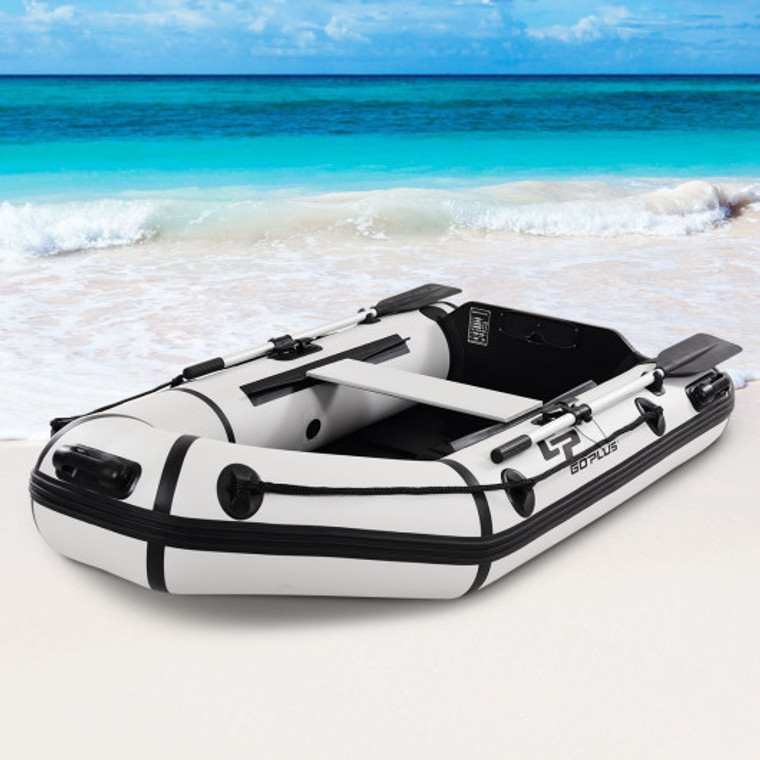 2 Person 7.5 Ft Inflatable Fishing Tender Rafting Dinghy Boat-Gray OP3695GR