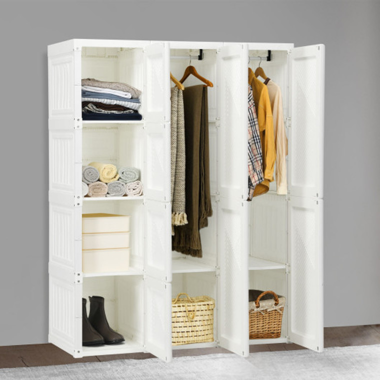 Foldable Closet Clothes Organizer With 12 Cubby Storage HU10508