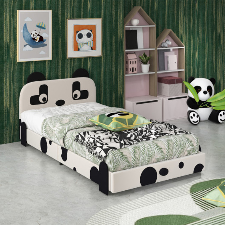 Twin Size Kids Bed With Cute Panda Headboard HU10446