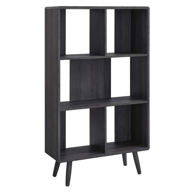 Transmit 5 Shelf Wood Grain Bookcase - Charcoal EEI-5743-CHA By Modway Furniture