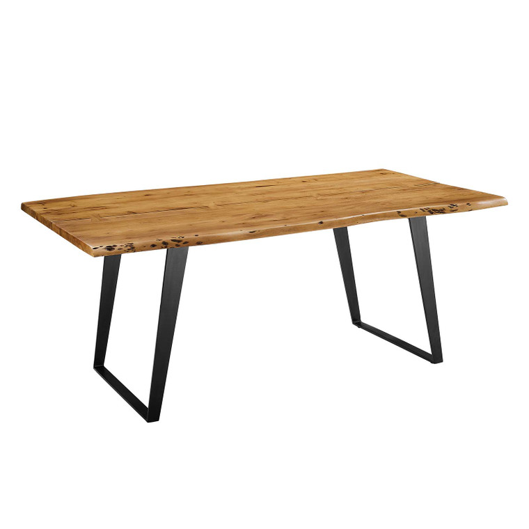 Viggo 74" Live Edge Acacia Wood Dining Table - Black Natural EEI-6069-BLK-NAT By Modway Furniture