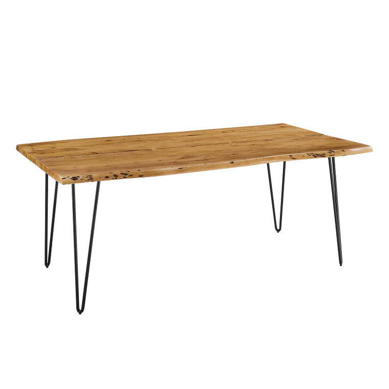 Ardor 74" Live Edge Acacia Wood Acacia Wood Dining Table - Black Natural EEI-6070-BLK-NAT By Modway Furniture
