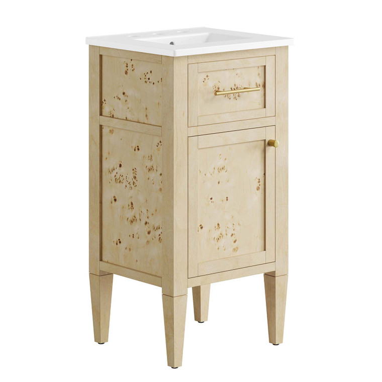 Elysian 18" Wood Bathroom Vanity - White Burl EEI-6435-WHI-BUR By Modway Furniture