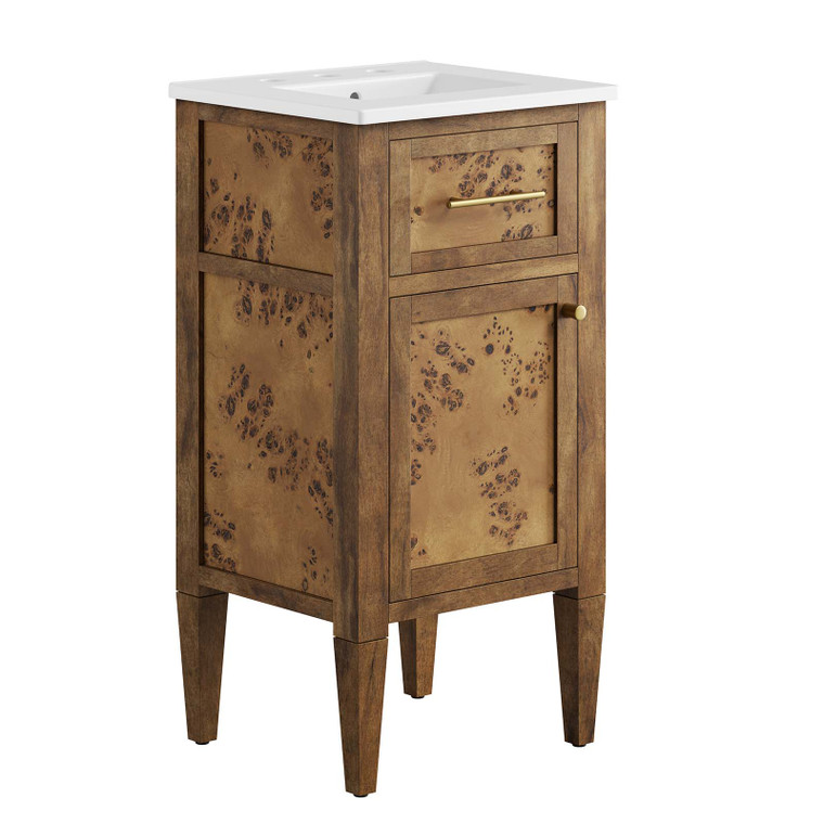 Elysian 18" Wood Bathroom Vanity - White Brown EEI-6436-WHI-BRN By Modway Furniture