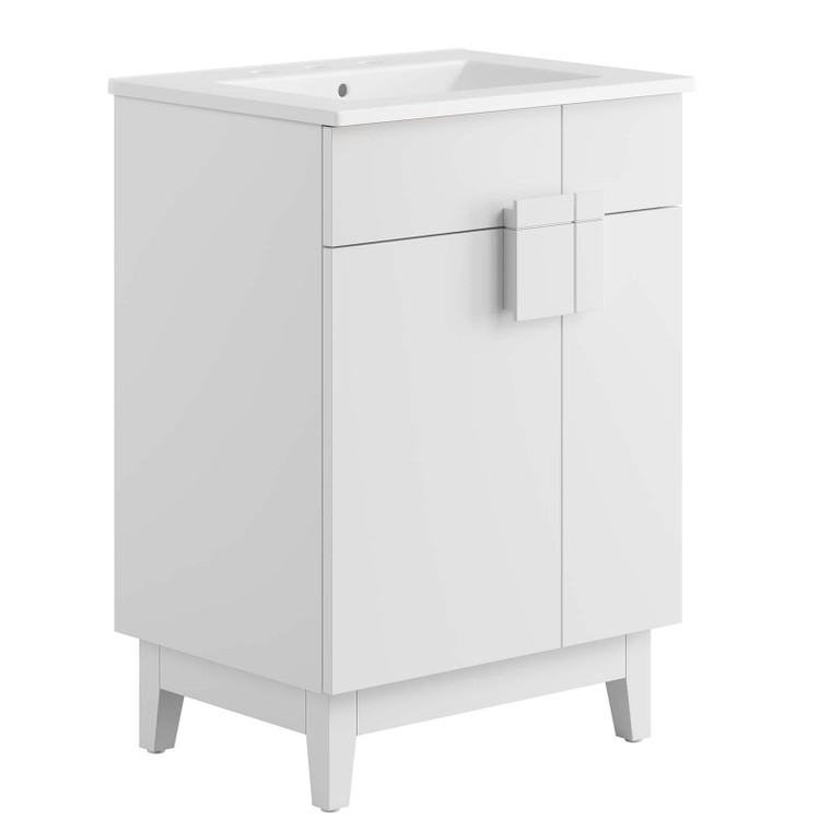 Miles 24" Bathroom Vanity - White White EEI-6482-WHI-WHI By Modway Furniture