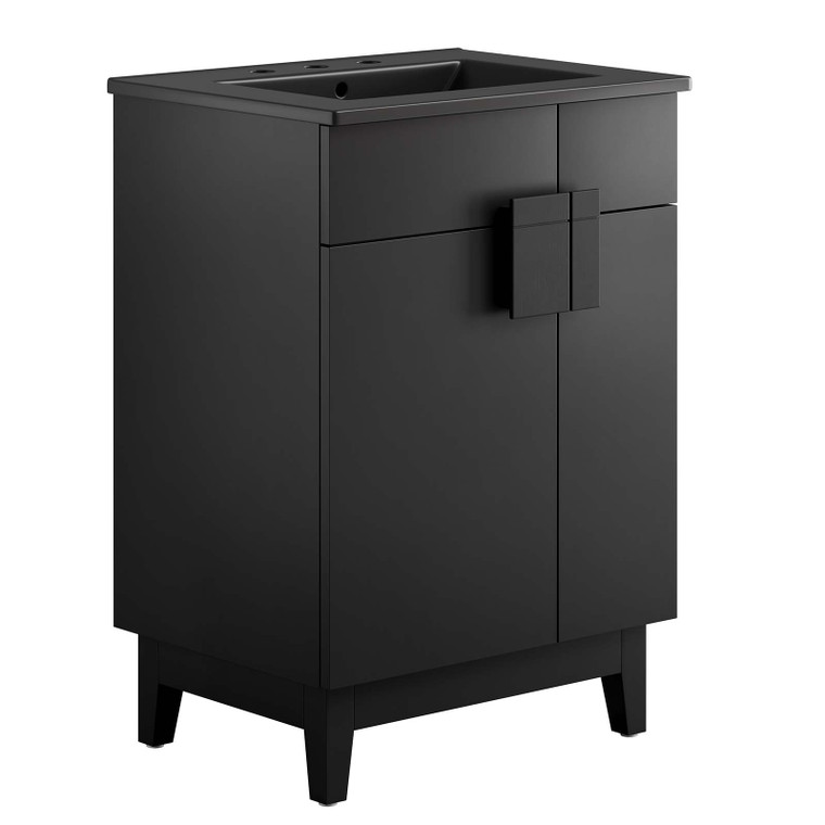 Miles 24" Bathroom Vanity - Black Black EEI-6483-BLK-BLK By Modway Furniture