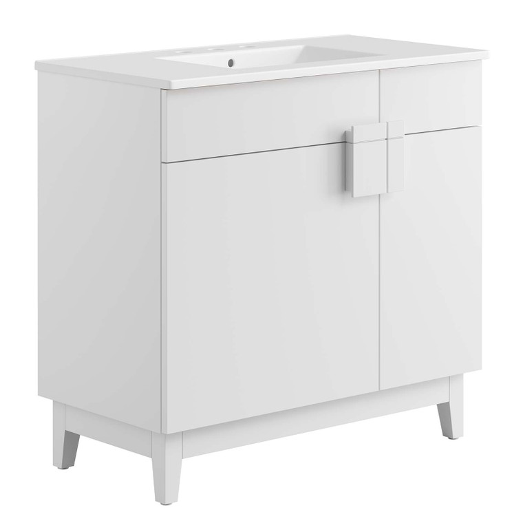 Miles 36" Bathroom Vanity - White White EEI-6484-WHI-WHI By Modway Furniture
