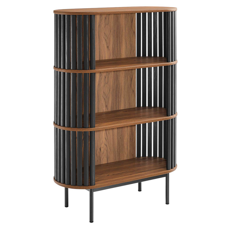 Fortitude Three Tier Display Cabinet - Walnut Black EEI-6524-WAL-BLK By Modway Furniture